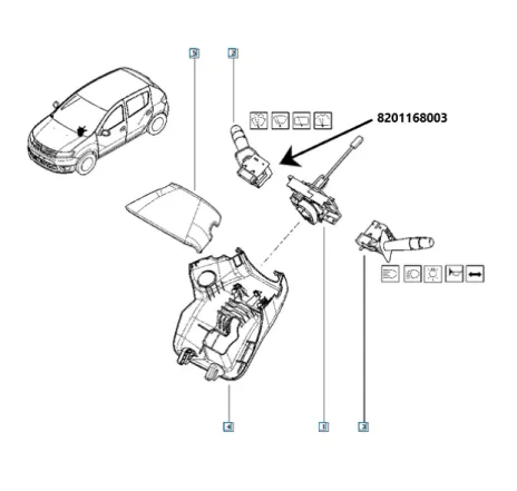 Maneta stergator Renault 8201168003