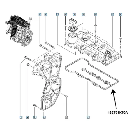 Garnitura chiulasa 132701KT0A Renault