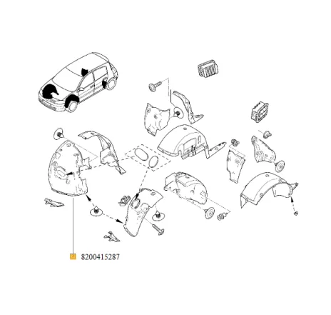 Carenaj roata fata dreapta Renault 8200415287