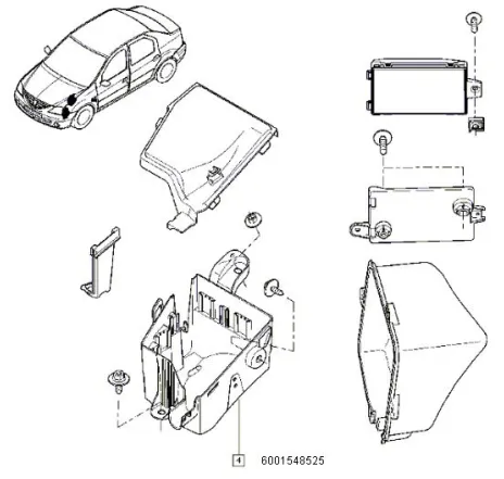 Cutie sigurante motor Dacia Logan Renault 6001548525