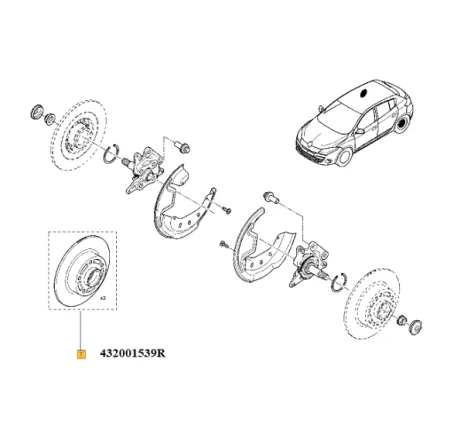 Set disc frana spate Megane III Renault 432008191r
