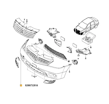 Capac carlig remorcare bara fata Dacia Logan/Sandero I – 8200752814
