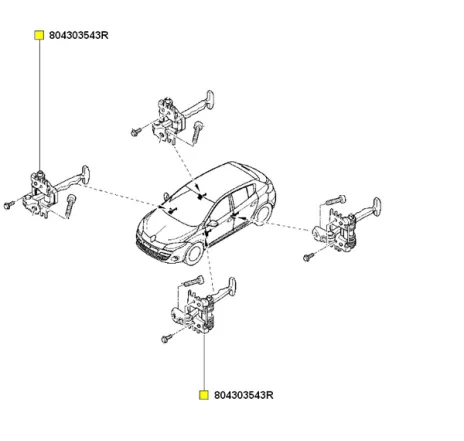 Opritor usa fata stanga/ dreapta OE Renault 804303543R