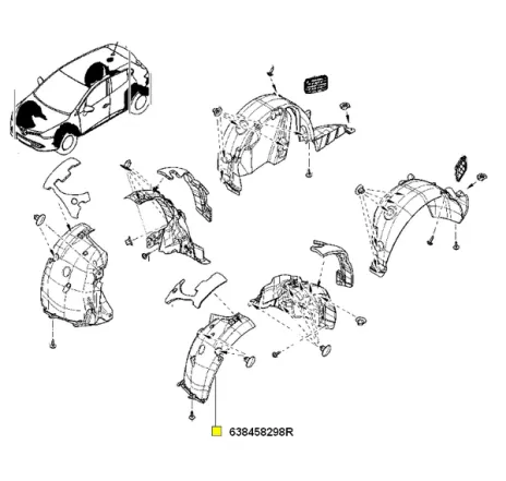Carenaj fata stanga spre fata Renault 638458298r