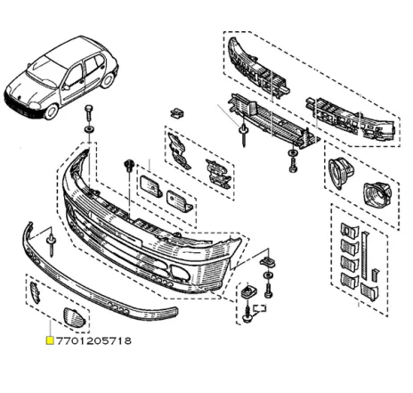 Obturator proiector Clio ii Renault 7701205718