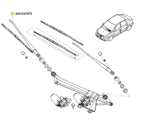 Brat stergator dreapta Renault 6001547875
