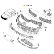 Bara de protectie fata grunduita Renault Clio II 7701477011