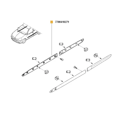 Ornament usa fata dreapta Renault Clio model dupa 06/2001 7700410279