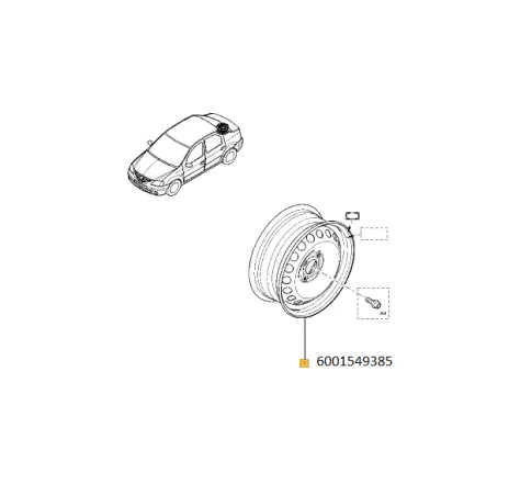 Janta tabla 15" neagra Dacia Logan / MCV 6001549385 Renault