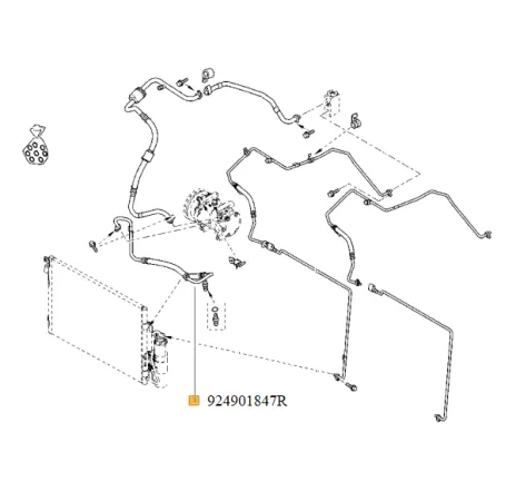 Conducta AC compresor Dacia Duster I 924901847R Renault