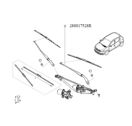 Brat stergator sofer Dacia Logan ii facelift Renault 288817528r