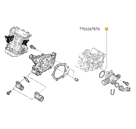 Garnitura cutie iesire apa Dacia Logan/sand Renault 7701047876