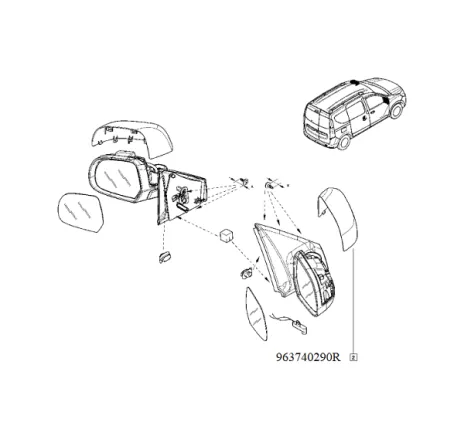 Capac oglinda dr Dacia Dokker/van/Dacia Lodgy Renault 963740290r