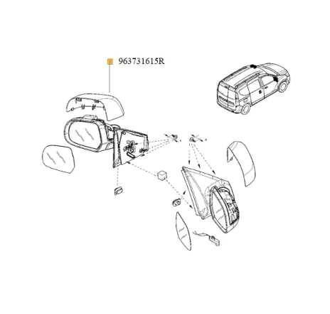 Capac oglinda stanga Dacia Dokker/van/Dacia Lodgy Renault 963731615r