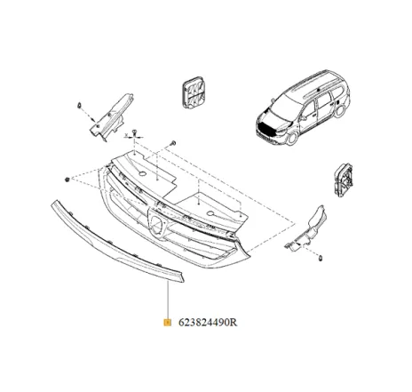 Ornament cromat calandru Dacia Dokker Renault 623824490r