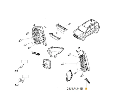 Catadioptru bara spate stanga Dacia Duster Logan MCV2 – 265654344R
