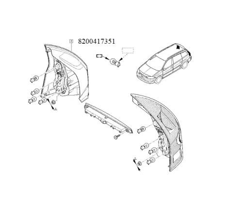 Lampa spate dreapta Megane ii Renault 8200417351