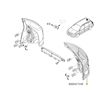 Lampa spate stanga Renault Megane II 8200417349
