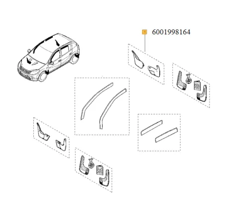 Aparatori noroi spate Dacia Logan van Renault 6001998164