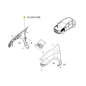 Aripa dreapta fata Dacia Logan ii facelift Renault 631002194r
