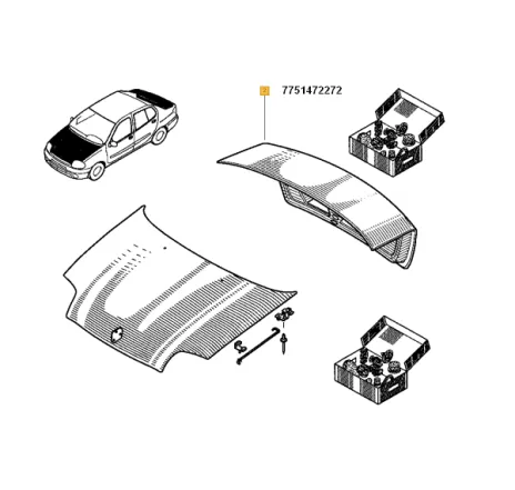 Capota portbagaj Renault Clio II 7751472272