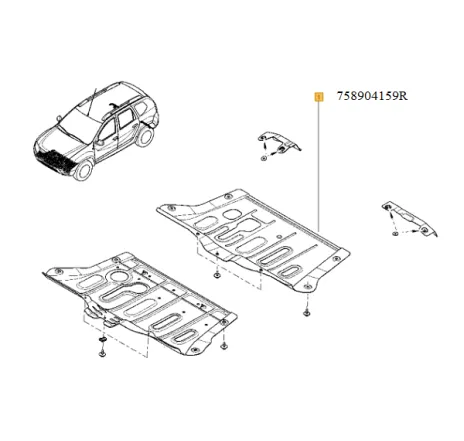 Scut motor 4x4 Duster ii Renault 758904159r
