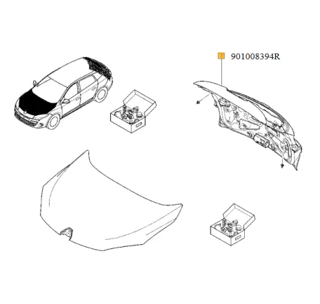 Hayon Megane iii Renault 901008394r