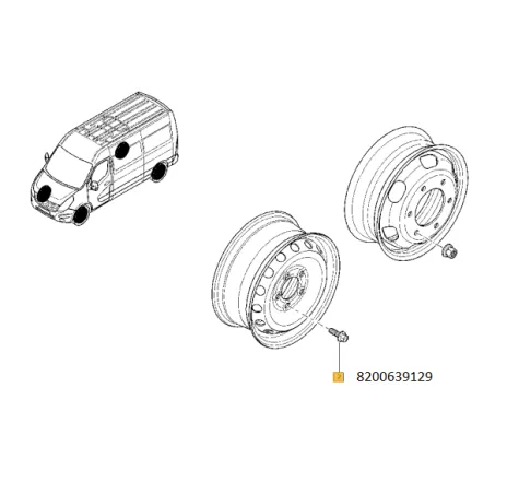 Prezon roata d=19mm Renault 8200639129