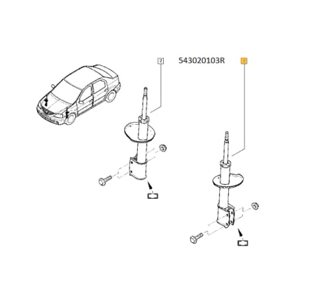 Amortizor suspensie Dacia Sandero Stepway 543020103R Renault