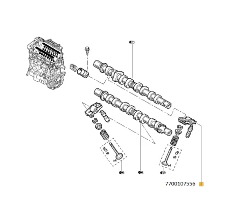 Culbutor ax came Dacia Logan/Dacia Sandero/Duster 1.6 16v Renault 7700107556