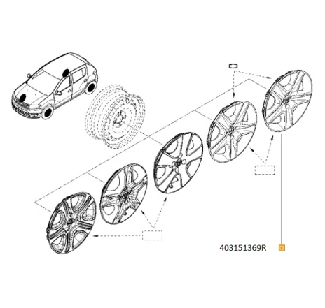Capac roata 16" Dacia Logan II 403151369R Renault