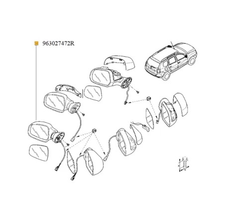 Oglinda stanga electrica incalzita Dacia Logan I / Logan MCV – 963027472R