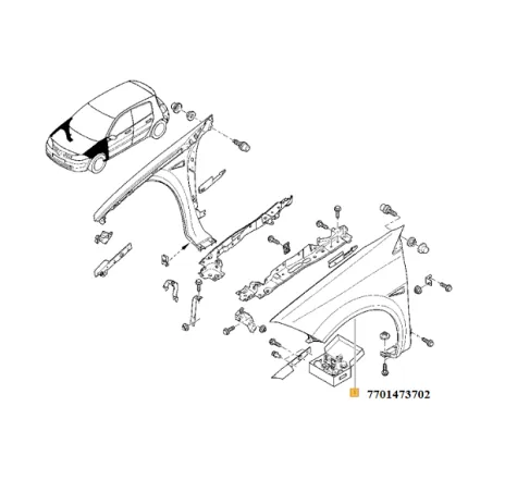Aripa fata stanga meg ii Renault 7701473702