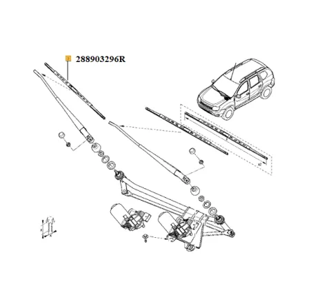 Lamela stergator parbriz Duster Renault 288903296r