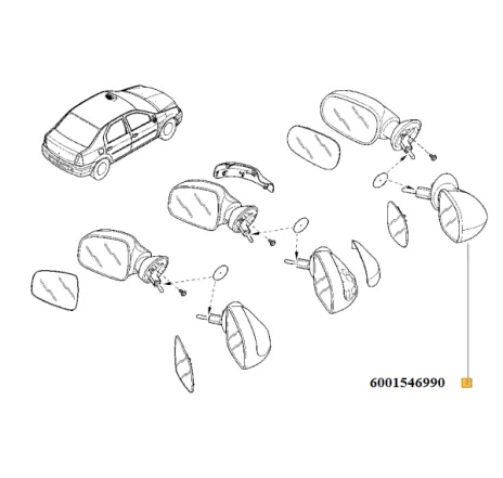 Oglinda ext. manuala dreapta Logan Renault 6001546990