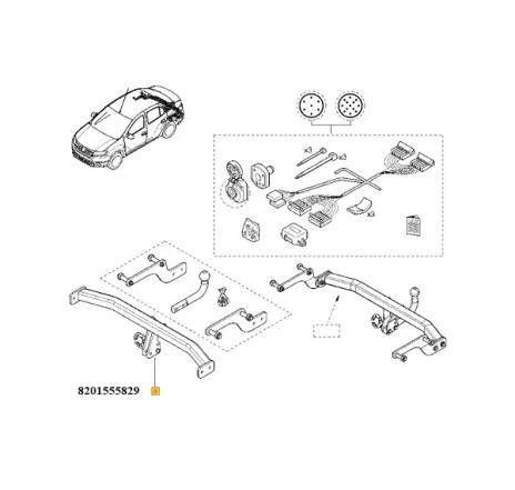 Traversa carlig remorcare(fara cui tractare) Renault 8201555829