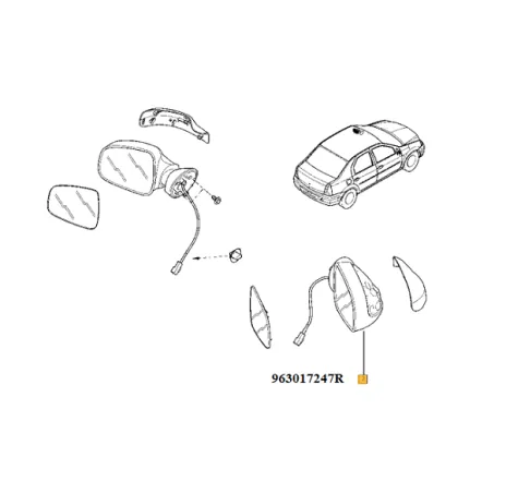 Oglinda dreapta electrica Logan Renault 963017247r