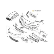 Set grile radiator cu ornament cromat Renault 7701478057