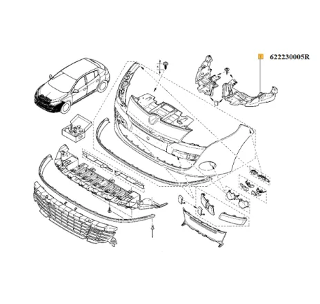 Suport fata stanga sub far Renault Megane III 622230005R