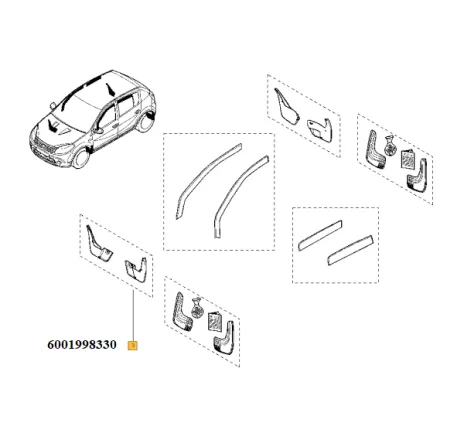 Aparatori noroi fata Dacia Sandero Renault 6001998330