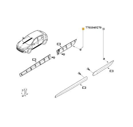 Clips bandou usa Renault 7701049270