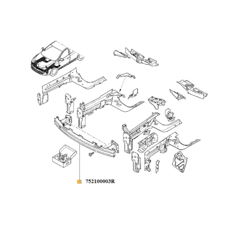 Armatura bara fata Renault Megane III 752100003R
