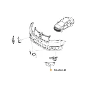 Grila proiector stanga Sandero ii pana la 30.05.2013 Renault 261a34414r