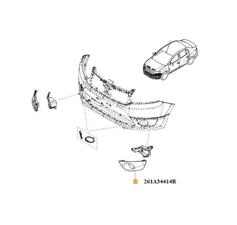 Grila proiector stanga Sandero ii pana la 30.05.2013 Renault 261a34414r