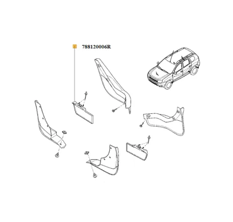Aparatori de noroi spate dreapta Dacia Duster Renault 788120006r