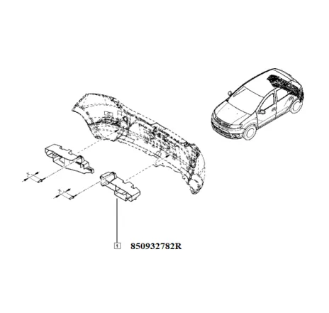 Absorbant stanga bara spate Dacia Sandero 10.2012+ 850932782R Renault