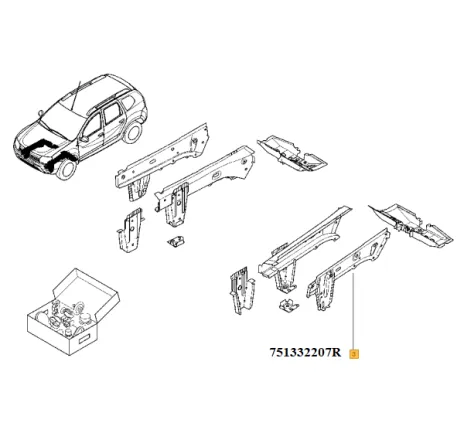Inchidere lonjeron stanga fata Duster Renault 751332207r