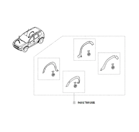 Kit protectii aripi fata stanga Renault 960178918r