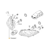Proiector halogen dreapta Renault 7701064017