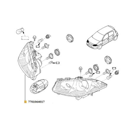 Proiector halogen dreapta Renault 7701064017